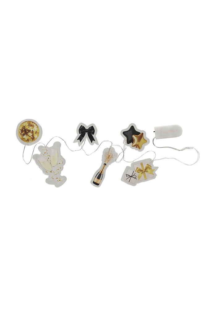 Jens Living Led Raamsticker Slinger Party 26x8.5x0.5cm 1stuks