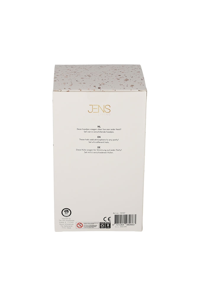 Jens Living Feesthoedjes set van 6stuks 10.4x10.5x16cm 1stuks