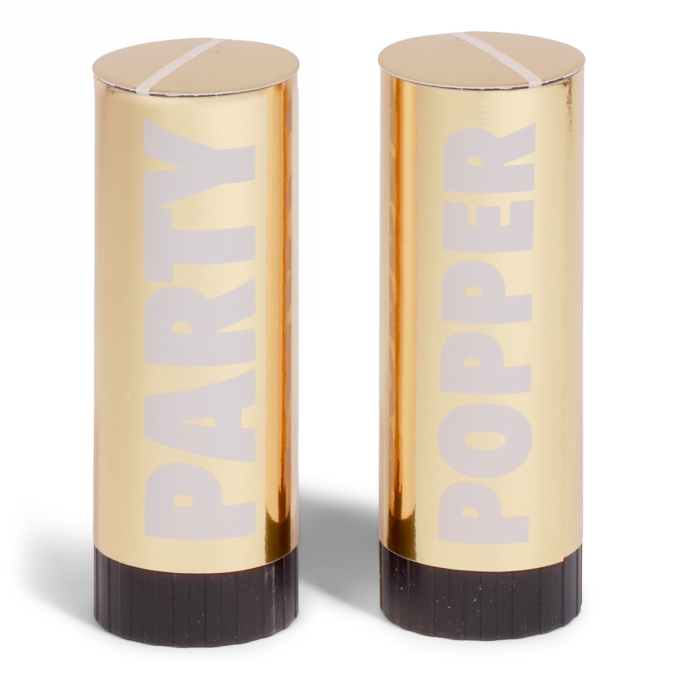 Jens Living Party Poppers Goud set van 2stuks 3.8x3.8x10.5cm 1stuks Jens Living Party Poppers Goud set van 2stuks 3.8x3.8x10.5cm 1stuks