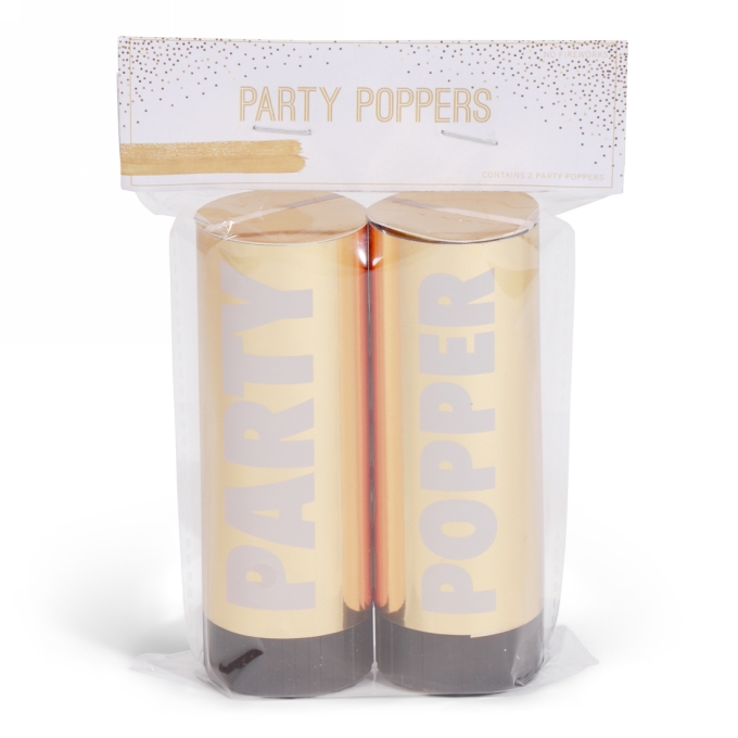 Jens Living Party Poppers Goud set van 2stuks 3.8x3.8x10.5cm 1stuks Jens Living Party Poppers Goud set van 2stuks 3.8x3.8x10.5cm 1stuks