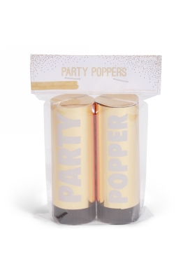 Jens Living Party Poppers Goud set van 2stuks 3.8x3.8x10.5cm 1stuks Jens Living Party Poppers Goud set van 2stuks 3.8x3.8x10.5cm 1stuks
