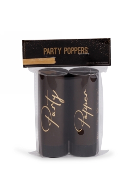 Jens Living Party Poppers Zwart set van 2stuks 3.8x3.8x10.5cm 1stuks