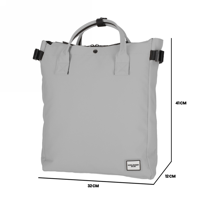 Norlander Fiets Shopper Rugtas Boston Grijs 32x12x41cm 1stuks