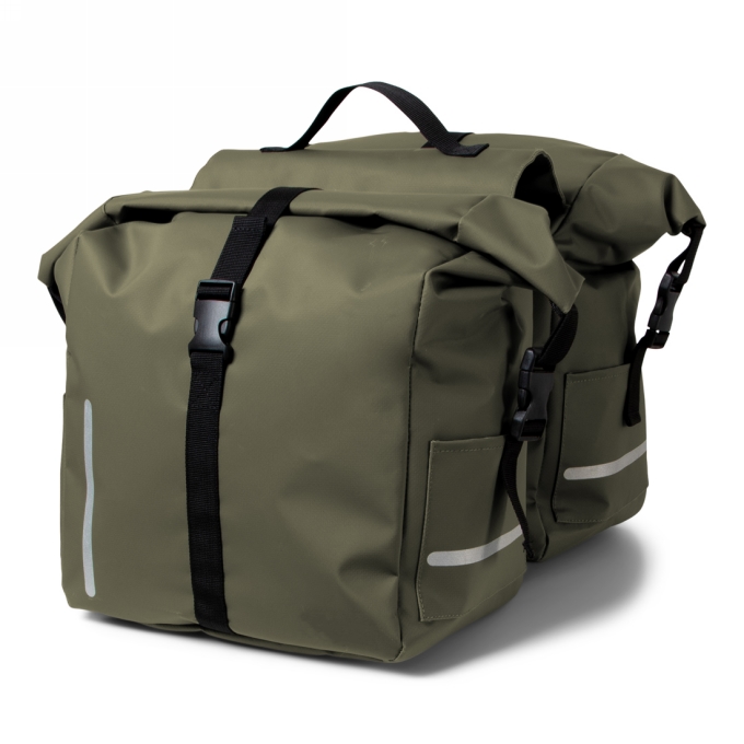 Norlander Tarpaulin Dubbele Rol Fietstas Groen 55x43x31cm 1stuks