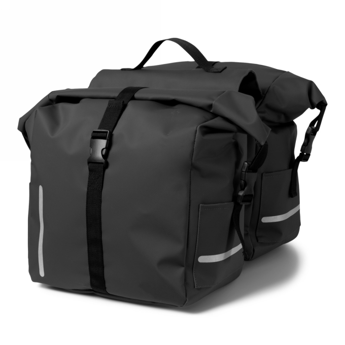 Norlander Tarpaulin Dubbele Rol Fietstas Zwart 55x43x31cm 1stuks