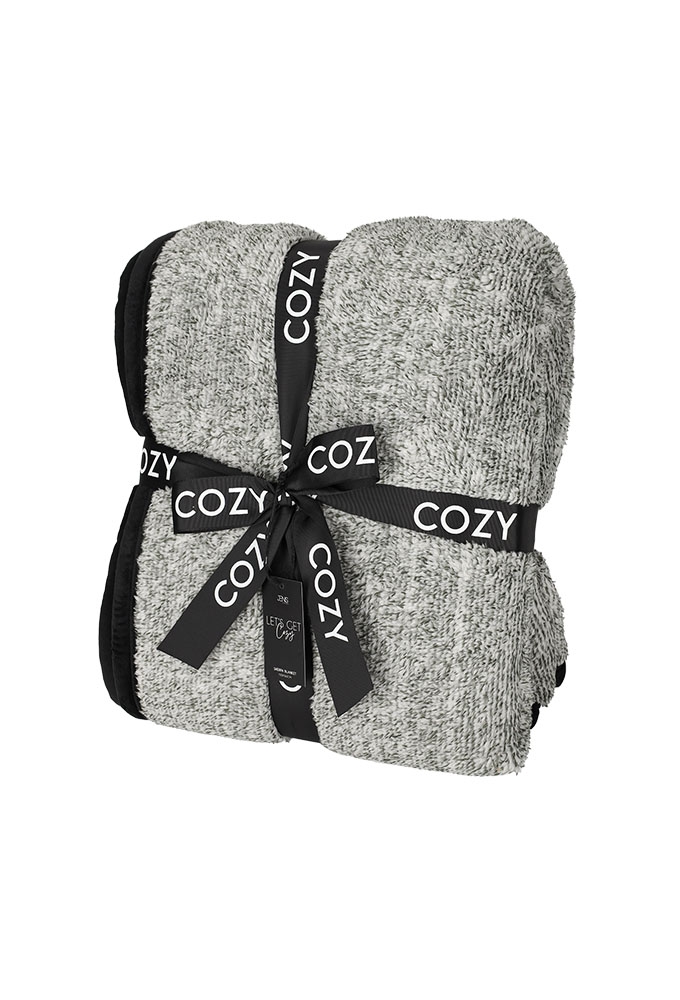 Jens Living Sherpa Plaid Zwart 130x160x0.5cm 1stuks