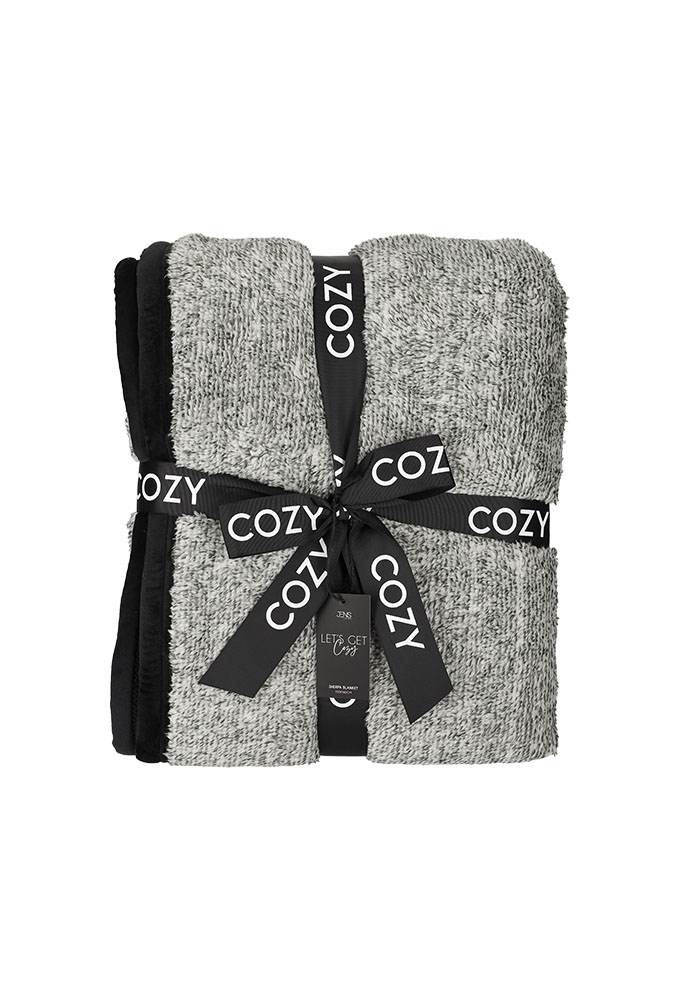 Jens Living Sherpa Plaid Zwart 130x160x0.5cm 1stuks