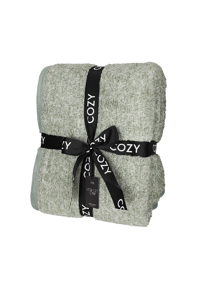 Jens Living Sherpa Plaid Groen 130x160x0.5cm 1stuks Jens Living Sherpa Plaid Groen 130x160x0.5cm 1stuks