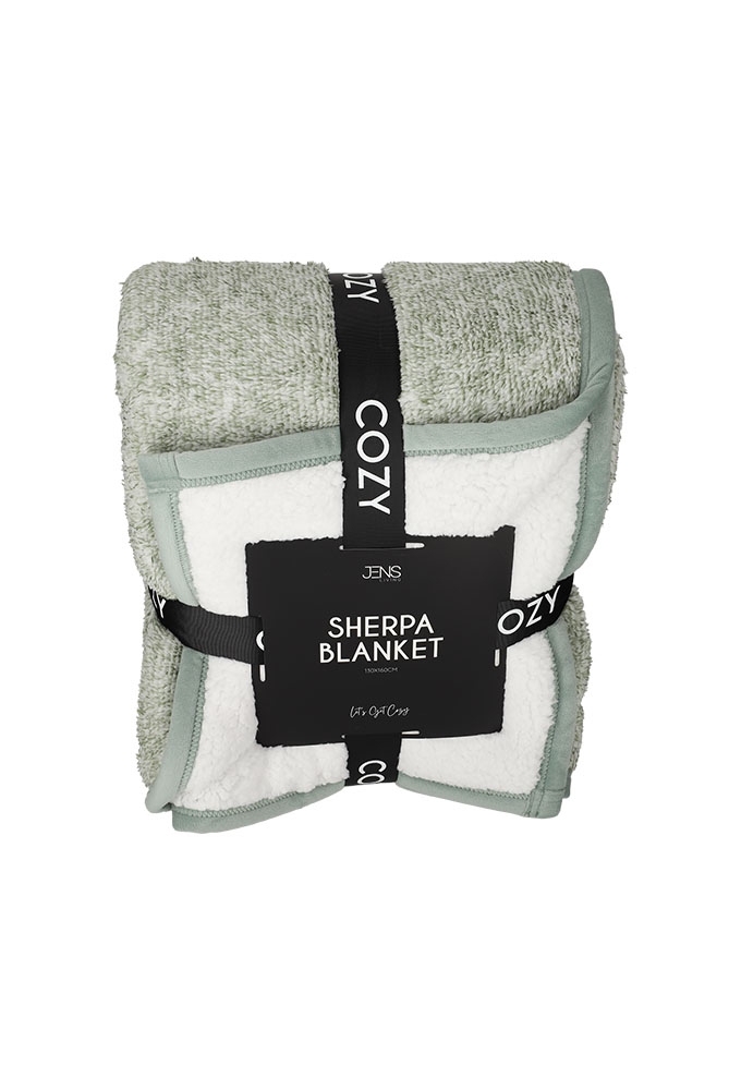 Jens Living Sherpa Plaid Groen 130x160x0.5cm 1stuks Jens Living Sherpa Plaid Groen 130x160x0.5cm 1stuks
