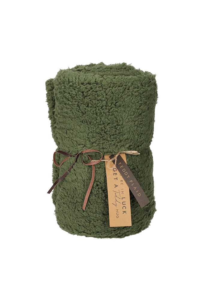 Jens Living Teddy Plaid Groen 160x120x0.5cm 1stuks