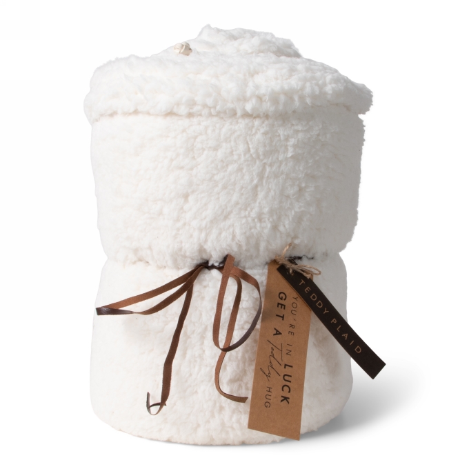 Jens Living Teddy Plaid Wit 160x120x0.5cm 1stuks