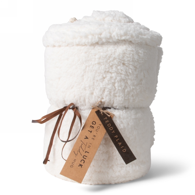 Jens Living Teddy Plaid Wit 160x120x0.5cm 1stuks