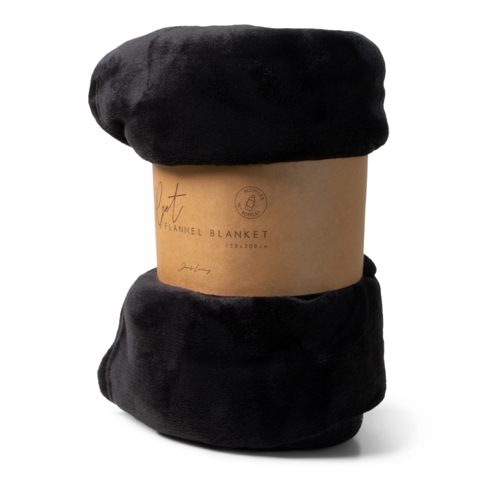 Jens Living Gift Plaid Rpet Zwart 120x160x0.3cm 1stuks