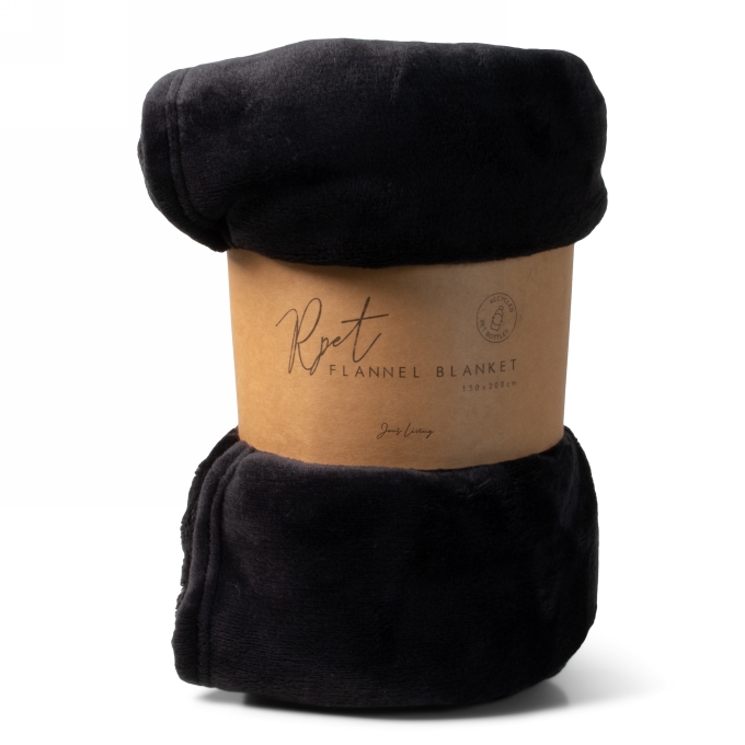 Jens Living Gift Plaid Rpet Zwart 120x160x0.3cm 1stuks