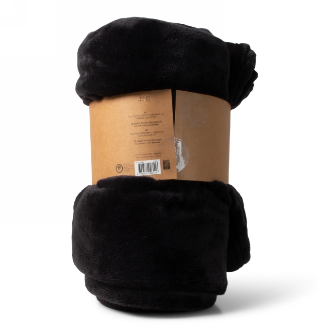 Jens Living Gift Plaid Rpet Zwart 120x160x0.3cm 1stuks