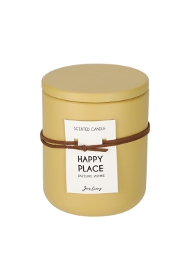 Jens Living Geurkaars Happy Place 9x9x11cm 1stuks Jens Living Geurkaars Happy Place 9x9x11cm 1stuks