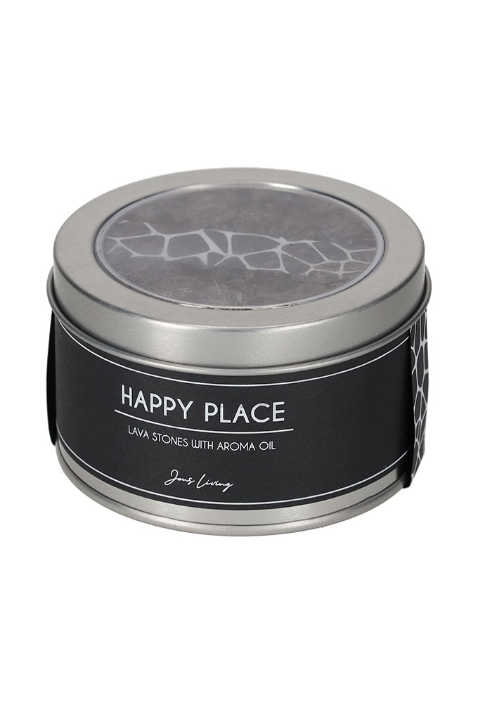 Jens Living Lavastenen Met Aroma Olie Happy Place 8x8x5.5cm 1stuks Jens Living Lavastenen Met Aroma Olie Happy Place 8x8x5.5cm 1stuks