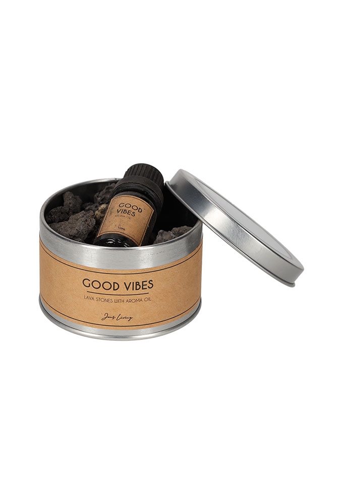 Jens Living Lavastenen Met Aroma Olie Good Vibes 8x8x5.5cm 1stuks Jens Living Lavastenen Met Aroma Olie Good Vibes 8x8x5.5cm 1stuks