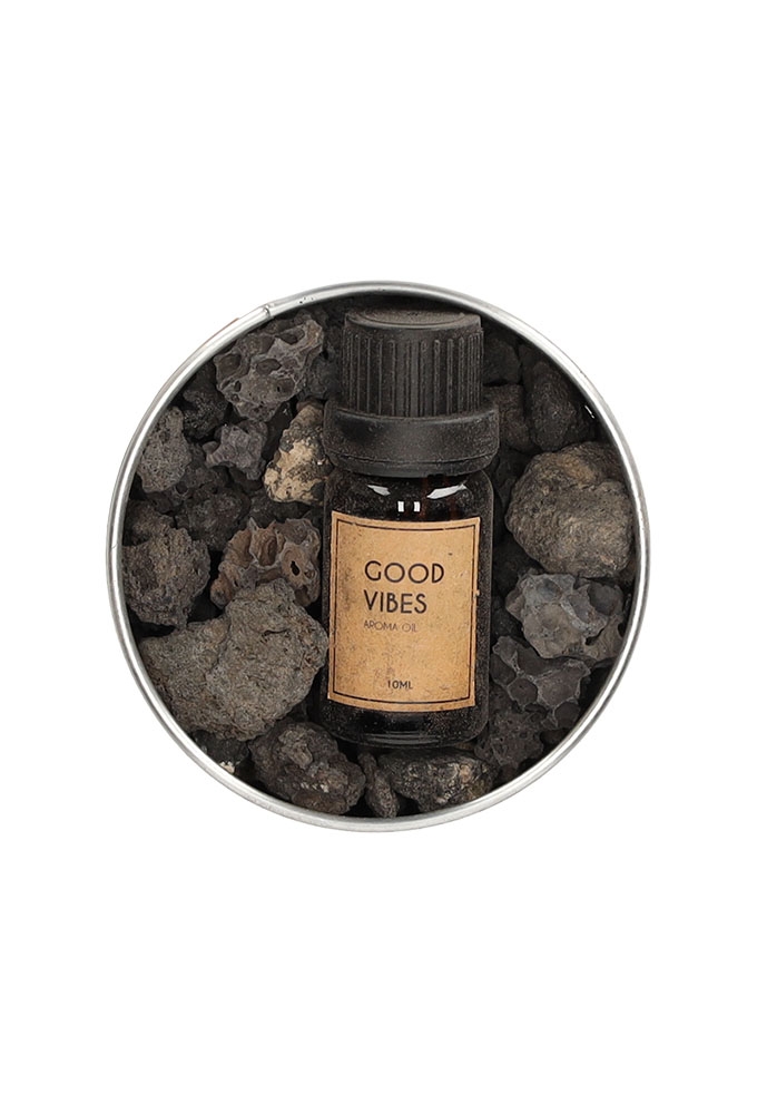 Jens Living Lavastenen Met Aroma Olie Good Vibes 8x8x5.5cm 1stuks Jens Living Lavastenen Met Aroma Olie Good Vibes 8x8x5.5cm 1stuks