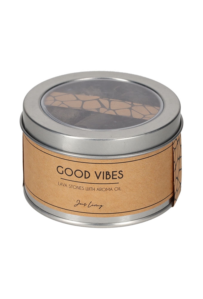 Jens Living Lavastenen Met Aroma Olie   Good Vibes 8x8x5.5cm 1stuks