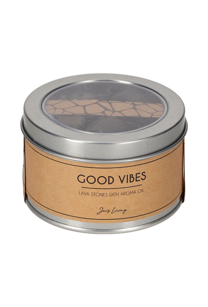 Jens Living Lavastenen Met Aroma Olie   Good Vibes 8x8x5.5cm 1stuks