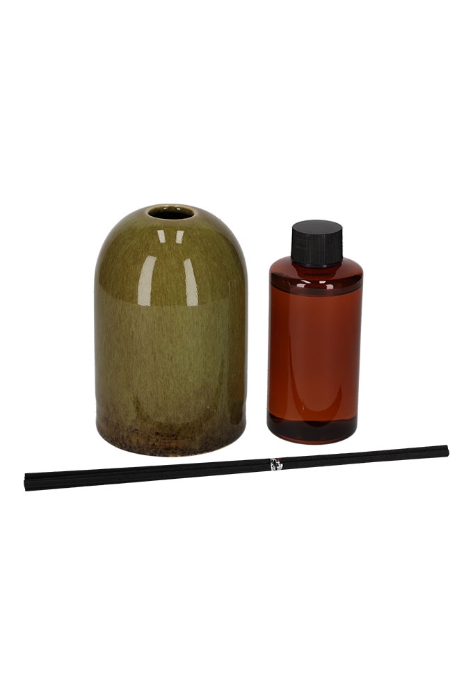 Jens Living Geurstokjes Amber Groen 8x8x22cm 1stuks