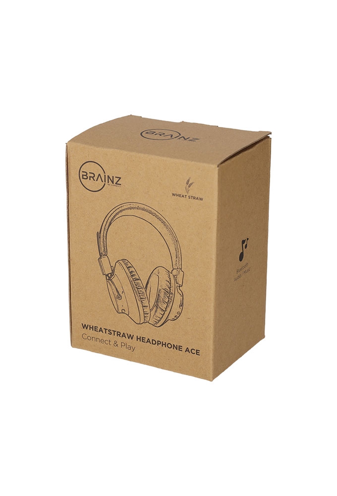 Brainz Hoofdtelefoon Ace Wheatstraw Naturel 18x8x16cm 1stuks