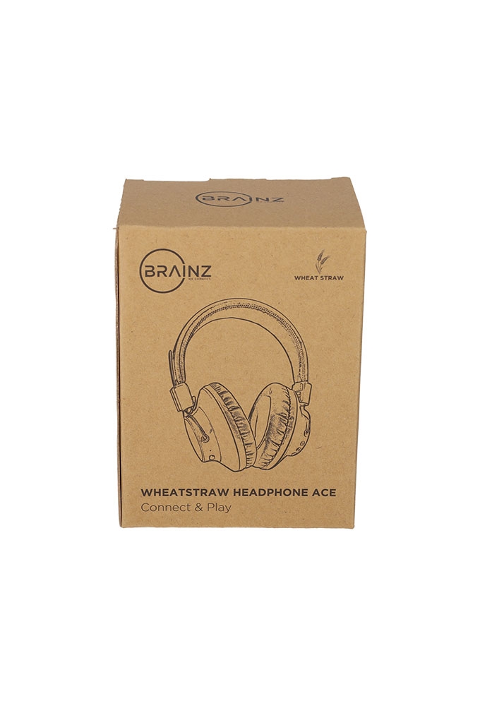 Brainz Hoofdtelefoon Ace Wheatstraw Naturel 18x8x16cm 1stuks