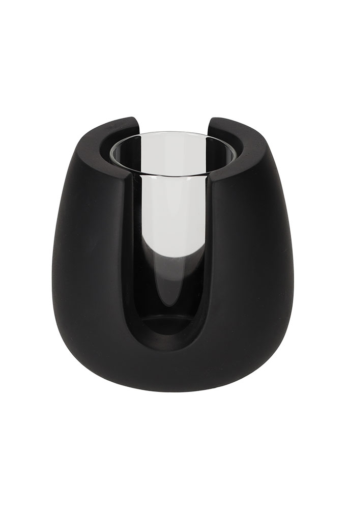 Jens Living Theelichthouder Tijn Zwart 10x9x9.5cm 1stuks