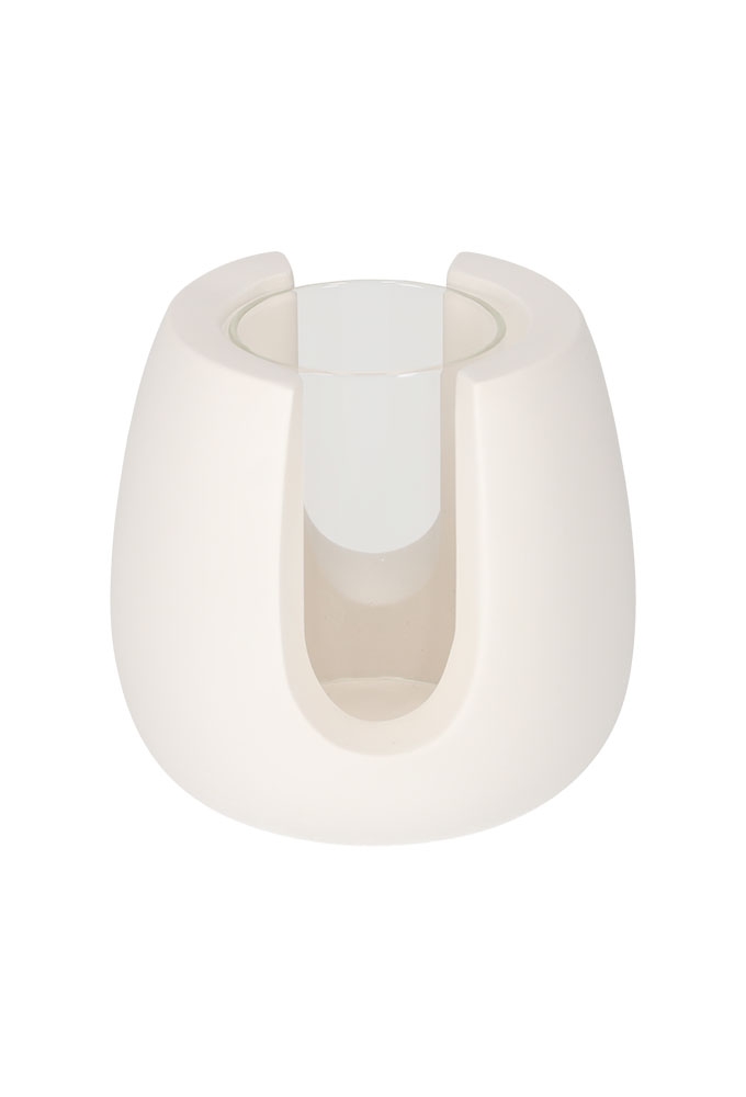 Jens Living Theelichthouder Tijn Wit 10x9x9.5cm 1stuks