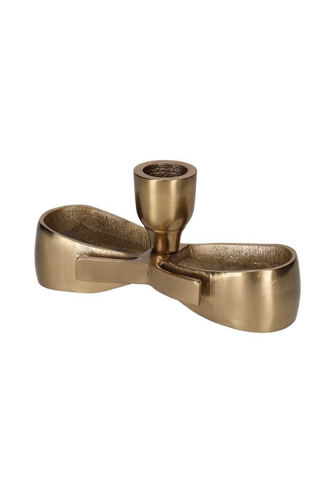 Jens Living Kandelaar Strik Goud Large 14.5x5.5x6.5cm 1stuks