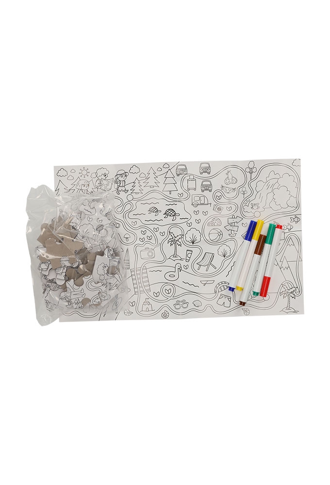 Jens Living Kleurplaat Puzzel Travel 33.7x21.5x0.1cm 1stuks