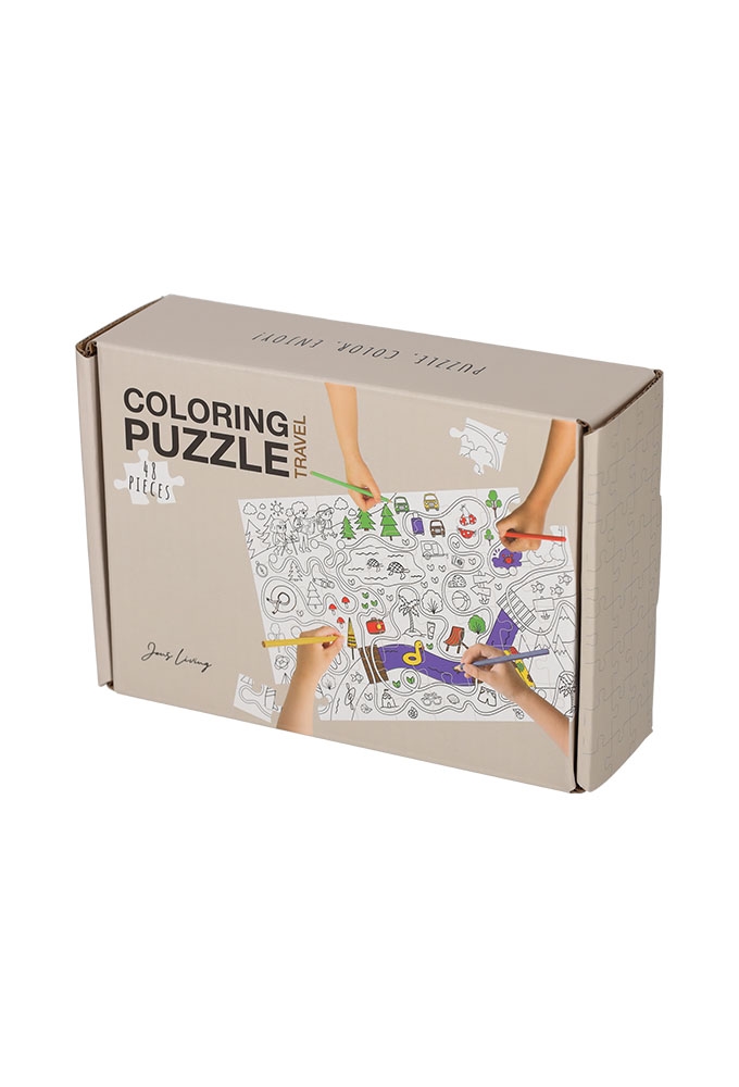 Jens Living Kleurplaat Puzzel Travel 33.7x21.5x0.1cm 1stuks