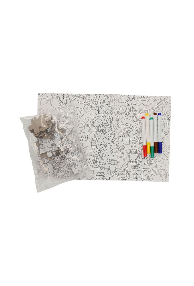 Jens Living Kleurplaat Puzzel Winter 33.7x21.5x0.1cm 1stuks