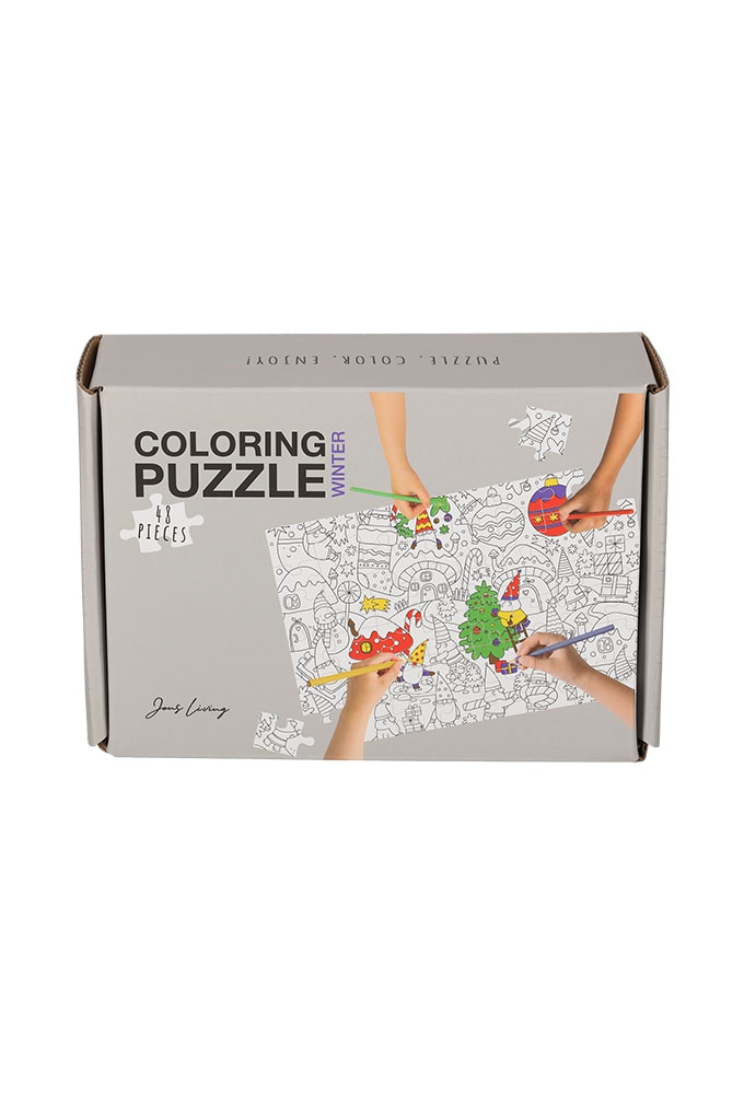 Jens Living Kleurplaat Puzzel Winter 33.7x21.5x0.1cm 1stuks