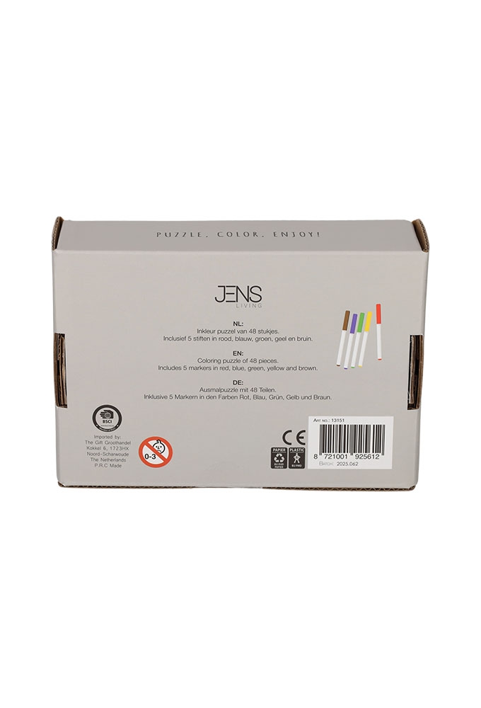 Jens Living Kleurplaat Puzzel Winter 33.7x21.5x0.1cm 1stuks