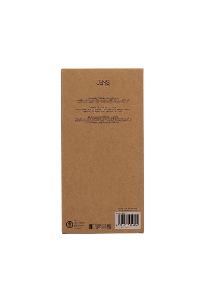 Jens Living Chocoladevorm Sterren 10.5x2x21.5cm 1stuks Jens Living Chocoladevorm Sterren 10.5x2x21.5cm 1stuks