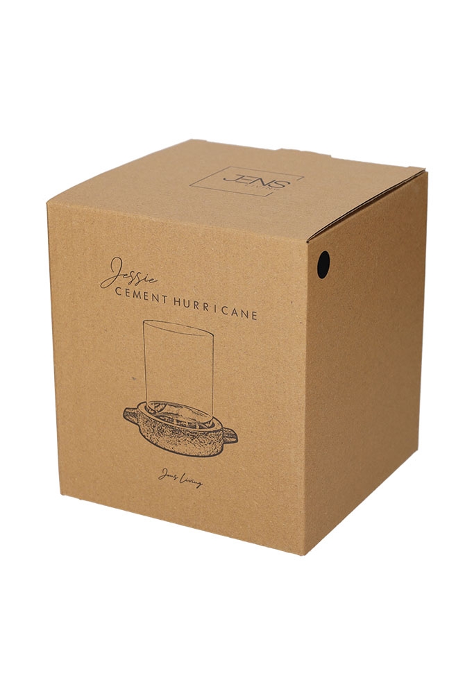 Jens Living Cement Lantaarn Jessie Zwart 16x12x15cm 1stuks