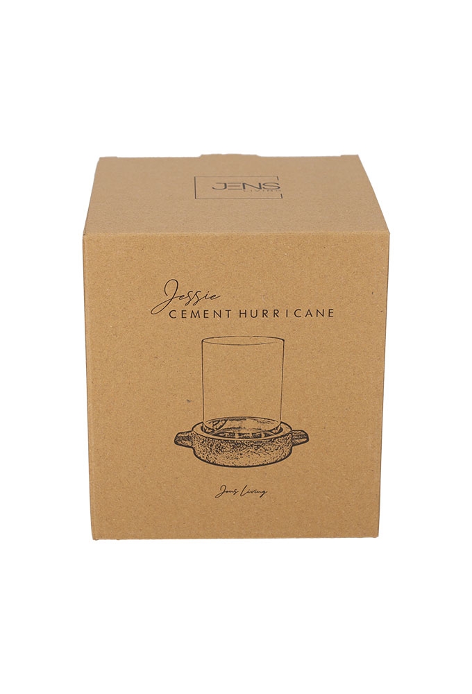 Jens Living Cement Lantaarn Jessie Zwart 16x12x15cm 1stuks