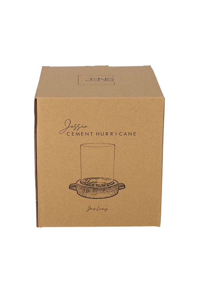 Jens Living Cement Lantaarn Jessie Off White 16x12x15cm 1stuks