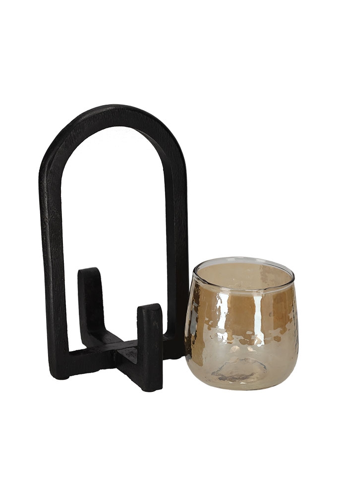 Jens Living Lantaarn Ravi Zwart Small 13x13x22cm 1stuks