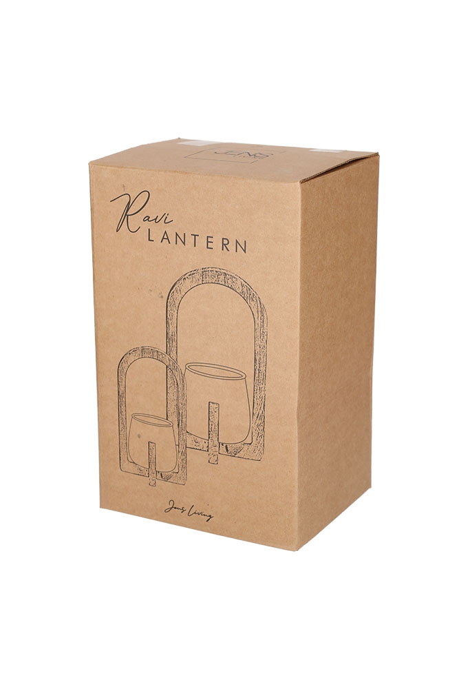 Jens Living Lantaarn Ravi Zwart Small 13x13x22cm 1stuks