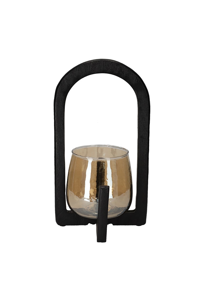 Jens Living Lantaarn Ravi Zwart Large 17.5x17.5x32cm 1stuks