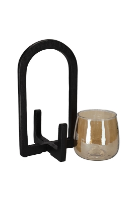 Jens Living Lantaarn Ravi Zwart Large 17.5x17.5x32cm 1stuks Jens Living Lantaarn Ravi Zwart Large 17.5x17.5x32cm 1stuks