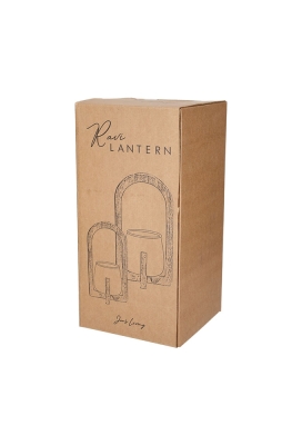 Jens Living Lantaarn Ravi Naturel Large 17.5x17.5x32cm 1stuks Jens Living Lantaarn Ravi Naturel Large 17.5x17.5x32cm 1stuks
