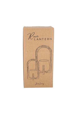Jens Living Lantaarn Ravi Naturel Large 17.5x17.5x32cm 1stuks Jens Living Lantaarn Ravi Naturel Large 17.5x17.5x32cm 1stuks