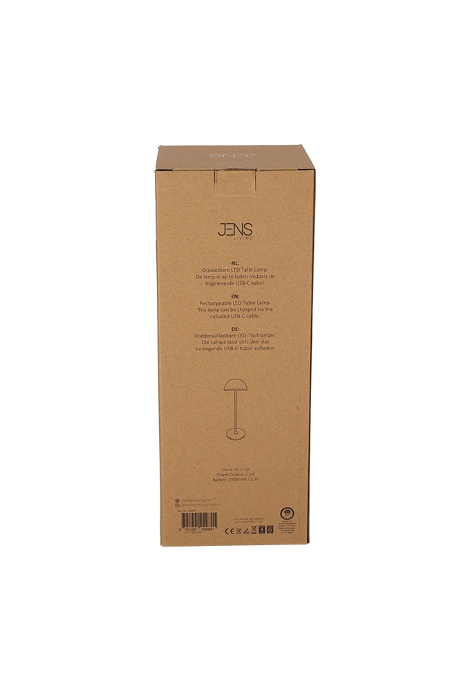 Jens Living Led Tafellamp Wit 10x10x28.5cm 1stuks Jens Living Led Tafellamp Wit 10x10x28.5cm 1stuks