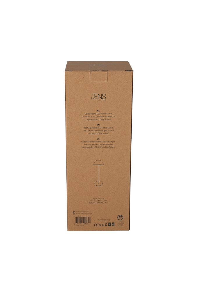 Jens Living Led Tafellamp Groen 10x10x28.5cm 1stuks Jens Living Led Tafellamp Groen 10x10x28.5cm 1stuks