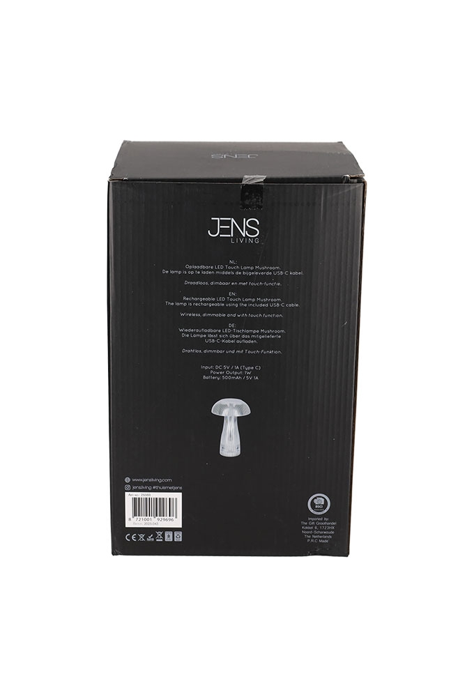Jens Living Led Touch Lamp Paddestoel 16x16x25.5cm 1stuks Jens Living Led Touch Lamp Paddestoel 16x16x25.5cm 1stuks