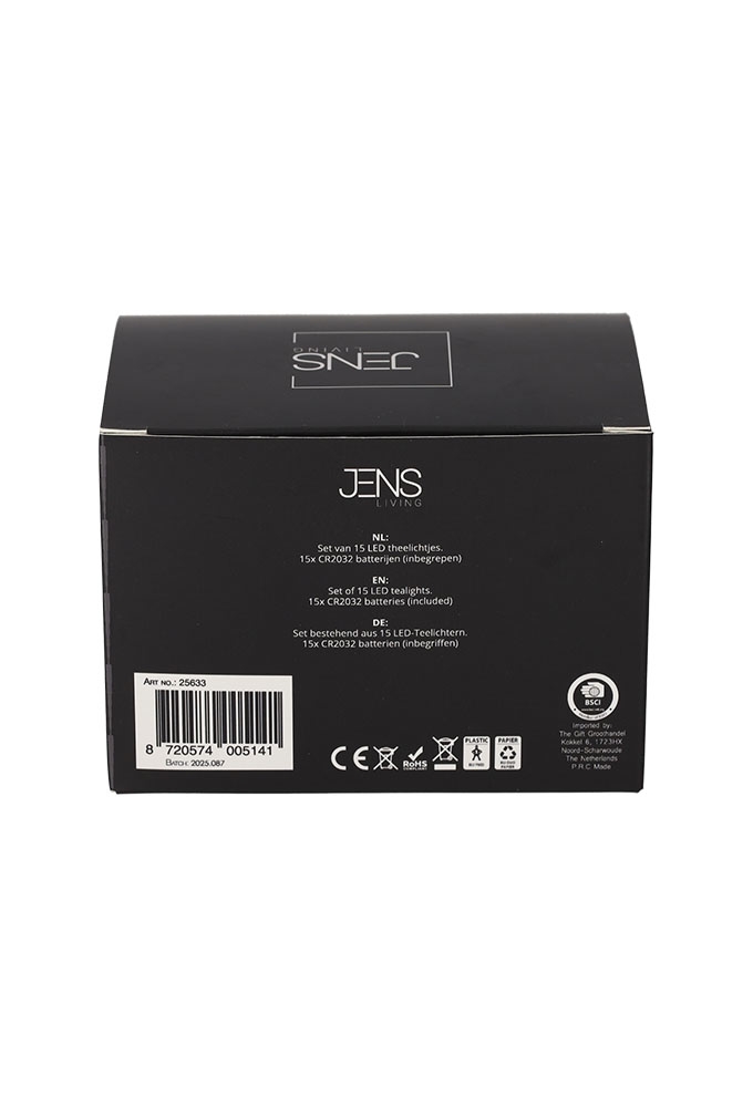 Jens Living Led Theelichten  & 15 3.6x3.6x4cm 1stuks